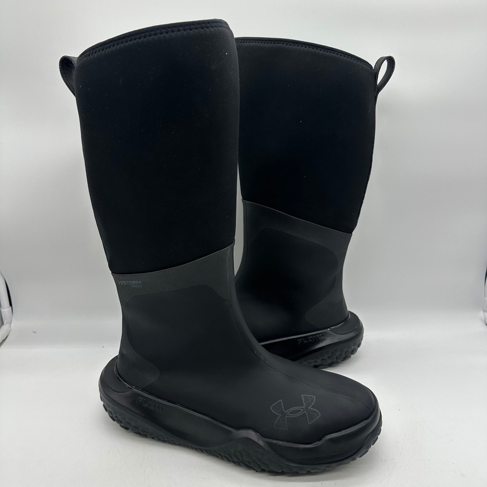 Under Armour 6000764-001 Mens Size 10.5 Black Mud Freek Waterproof Pull-On Boots